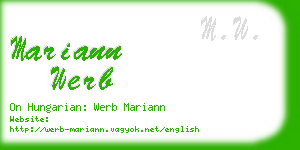 mariann werb business card